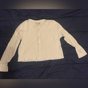 Everlane organic cotton waffle cardigan. Ice blue size L